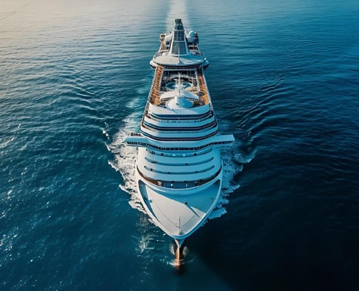 cruise ship sailing on the ocean